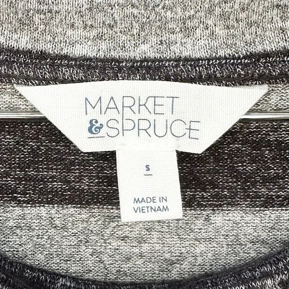 MARKET & SPRUCE Granita Cowl Neck Stripe Sweater Dress • Small • gray - Picture 5 of 6